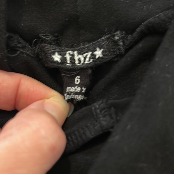 Girls fbz (Flowers By Zoe) black leggings w/ pleather stars. - Picture 3 of 3